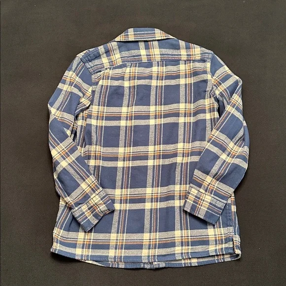 GAP Blue and Beige Plaid Flannel Shirt boys Size small - Picture 4 of 4